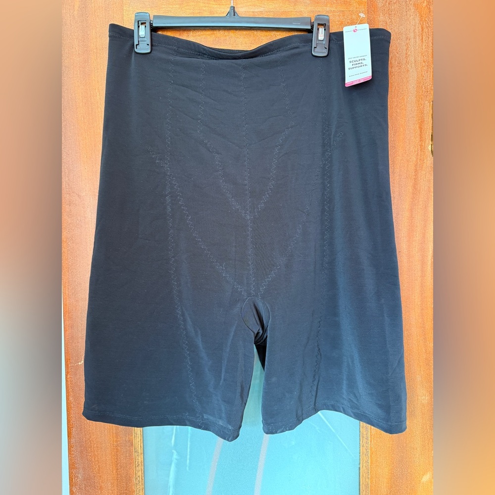 Ashley Stewart Black High Waist Shaping Long Leg Extra Firm Control Shapewear